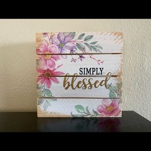 Wooden “Simply Blessed” Flower decor